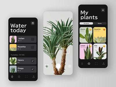 Plant Care App ✨ eco plant ios mobile app nature plant plant app plant care mobile app plant watering plants plants care reminder schedules ui uiux watering