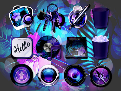 Purple icon pack design graphic design icons