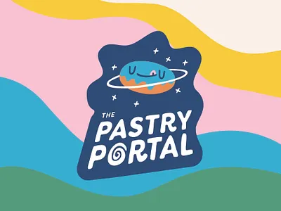 Pastry Portal Logo astro donut design donut donuts happy illustration joy logos pastry portal procreate space trippy