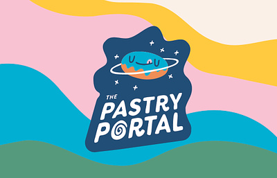 Pastry Portal Logo astro donut design donut donuts happy illustration joy logos pastry portal procreate space trippy