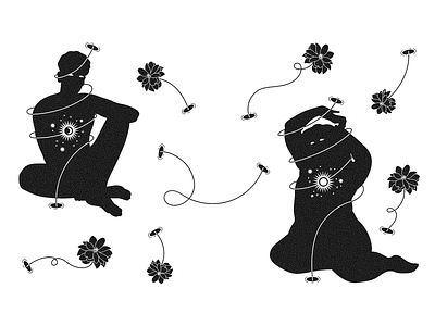 Period Tracker Zine bw design figure floral illustration illustrator period photoshop space vector wormhole zine