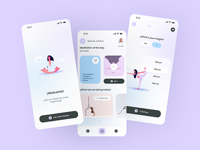 Yoga App | UX/UI Case Study app app design fitness meditation mobile pastels ui ux yoga