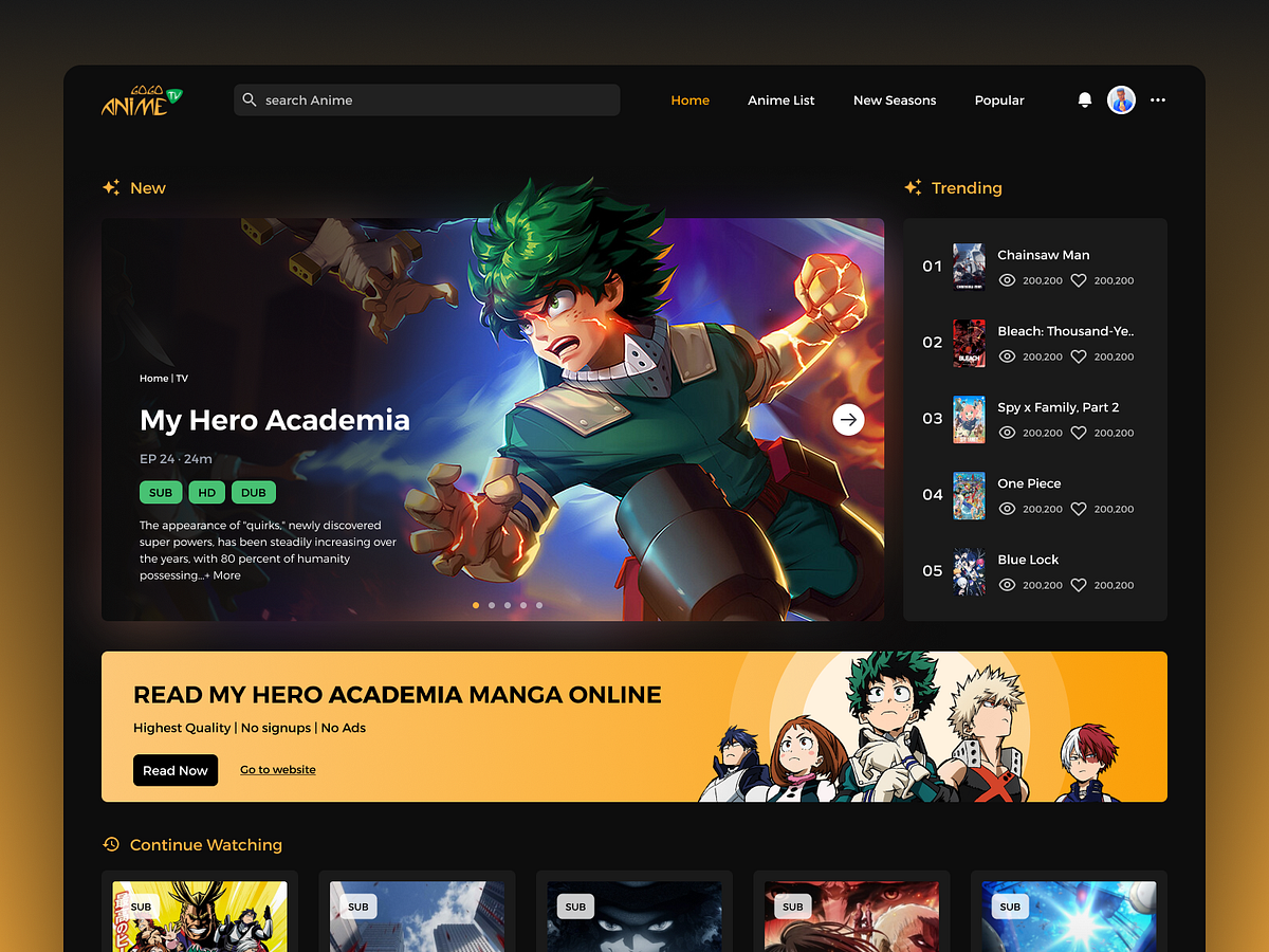 Anime Website designs, themes, templates and downloadable graphic ...