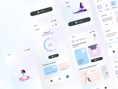 Yoga App | UX/UI Case Study app app design design illustration meditation pastel ui ux yoga