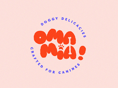 OMA MIA! – Dog treats animal blue bone brand branding design dog food graphic design illustration logo mark paw red type vector