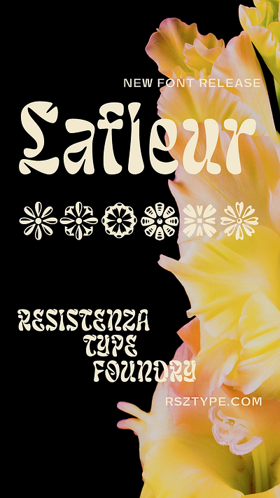 Lafleur artnouveau calligraphy design font illustration lettering logo script type typography