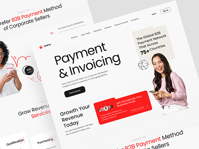 Seepay - SAAS Landing Page business clean design digital finance financial home page invoice landing page money pay payment saas ui uidesign wallet web design website