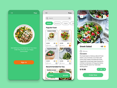 Food Delivery App UI : Deliciousness Delivered graphic design ui ux vector