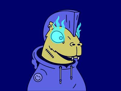Capybara capybara character design fire hoodie illustration pfp profile punk vector
