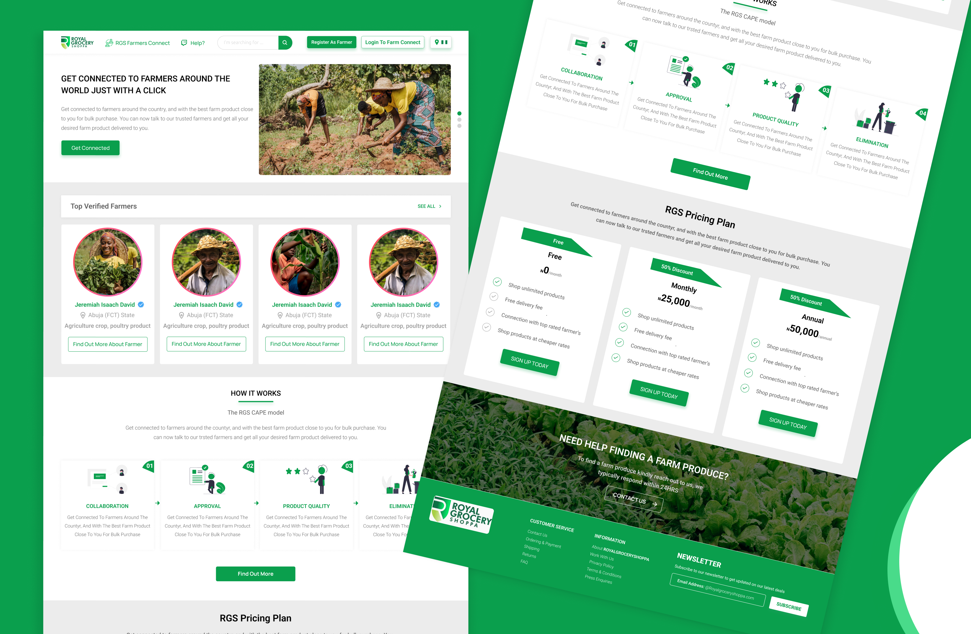Farmer's Connect E-commerce design e commerce ec landing page uiux
