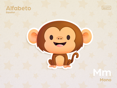 Monkey! abecedario alphabet aprender baby cartoon character children cute illustration kids learn little m mexico monkey mono procreate singe 猿 赤ちゃん