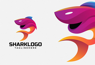 Shark logo Design 3d branding colorful design graphic design illustration logo shark