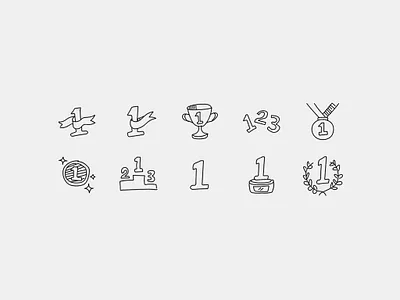 Number One firstmedal icon illustration line number one one ranking trophy winner