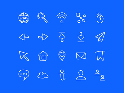 Web-Internet-Icon blue chat doodle drawn home icon illustration internet line mail search seo user web