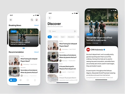 GoRead - News App article articles bulletin clean design feed minimal mobile mobile app mobile design neat news news app newsfeed newslatter newspaper read reading social app ui