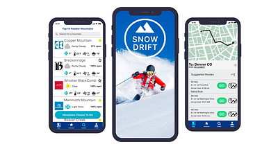 Snowdrift custom app graphic design mobile app mobile design mountain app mountain design product design ui ux ux design