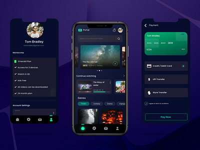 Portal app branding checkout clean credit card dark design graphic design logo minimal payment plan pricing theme typography ui ux vectors