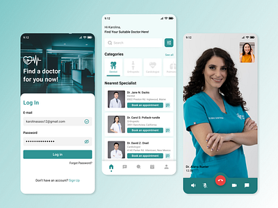 Doctor Finder App - Appointment Booking Mobile Application animation branding design graphic design illustration logo mobile apps mobile design ui ui design uiux design