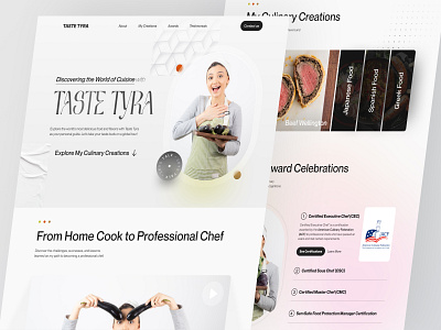Taste Tyra - Chef Personal Portfolio chef clean cook cooking food foodie landing page minimal personal portfolio resume site web design website design