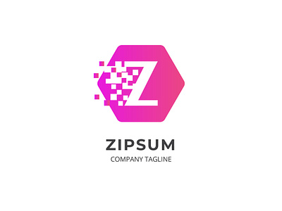 Letter Z Logo gradient letter z logo pixel