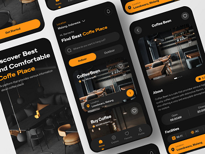 Cafe Finder Mobile Apps Design Concept cafe cafe finder mobile app caffee caffee shop graphic design mobile mobile app mobile app concept popular trend ui ui design ux