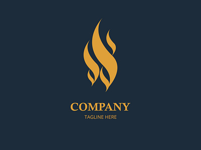 Golden Fire abstract branding fire gold logo s