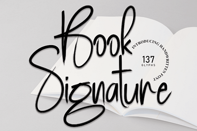 Book Signature Font packaging design