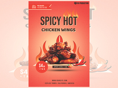 Food Poster branding design fast food fast food poster designing food discount food poster food spicy food template graphic design illustration product design spicy wings template vector