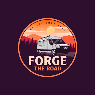 Forge The Road camp illustration logo logodesign mountain outdoor van