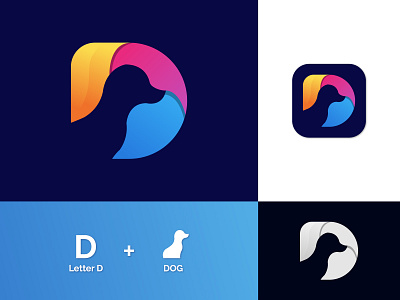 D & Dog Modern logo design 3d a b c d e f g h i j k l m n abstract blockchain branding creative logo crypto d logo design dog logo gradient logo icon illustration letter logo lettering logo logo concept logo design modern logo o p q r s t u v w x y z