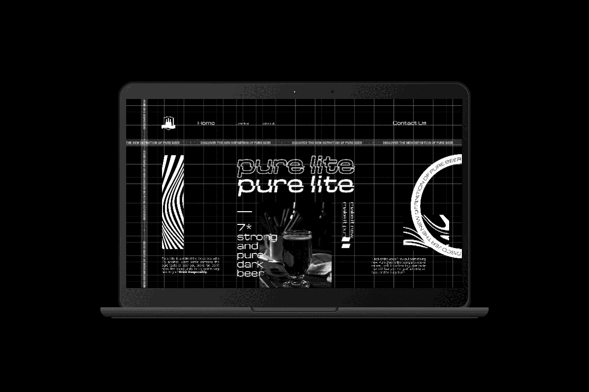 Flavorful Beverage Landing Page Design 3d alcohol animation art beverage bottle branding design drink graphic design illustration landing page laptop motion graphics startup tasty ui ui ux web design website