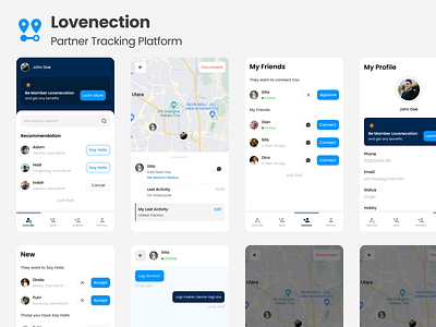 Lovenection - partner tracking platform design challenge design jam figma madebybudhi ui design user interface