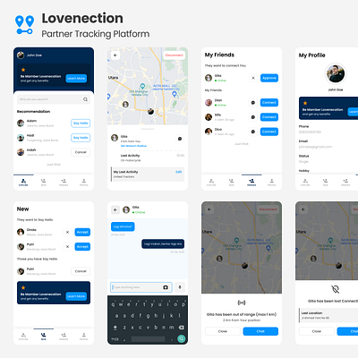 Lovenection - partner tracking platform design challenge design jam figma madebybudhi ui design user interface