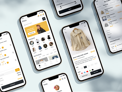 Elma - Fashion shop Mobile App clothes creative design e commerce minimalism mobile app modern product purchasing showcase ui ux