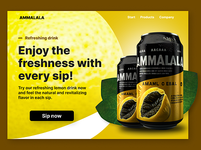 AMMALALA drink brand branding design graphic design homepage product design ui ux web web design