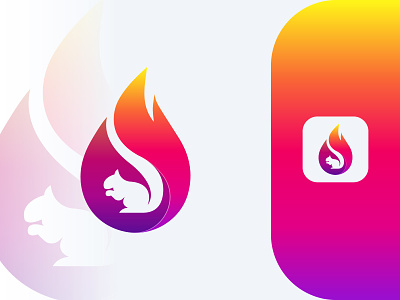 Fire squirrel logo design creative fire logo creative logo creative squirrel logo fire gradient logo fire logo modern fire logo modern logo modern squirrel logo negative space logo simple fire logo simple squirrel logo squirrel logo