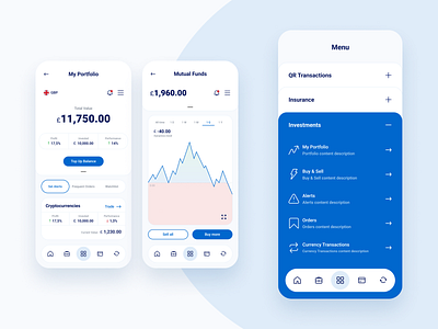 FinTech mobile app app assets chart crypto currency design digital exchange figma finance fintech funds interactive mobile prototypes saas trading ui ux wallet