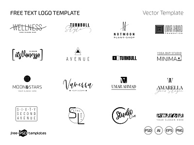 Free Text Logo Template free freebie logo logo set logos logos set logotype photoshop psd template templates text textlogo
