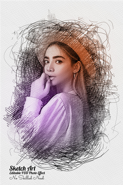 Colored sketch photo effect template abstract art colored colored sketch design drawing effect effect template illustration logo mrikhokon photo photo effect photoshop photoshop action sketch template