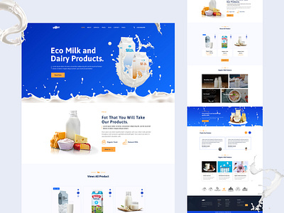 Milke-Milk product landing page 3d agency animation branding business cleaning company corporate design graphic design illustration logo motion graphics product design ui