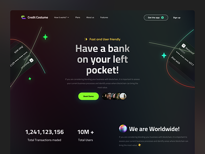 Banking banking creditcard dark darktheme finance green landing web webdesign