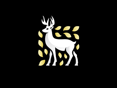 Majestic Deer - Nature King brand designer buck deer deer brand deer illustration deer jewelry deer logo elegant deer logo golden deer illustration king of nature leaves logo logo design logo designer majestic deer natural nature king stag white tail