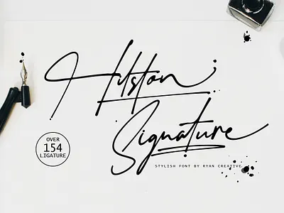 Hilston - Signature font elegant font handwritten handwritting nature script signature