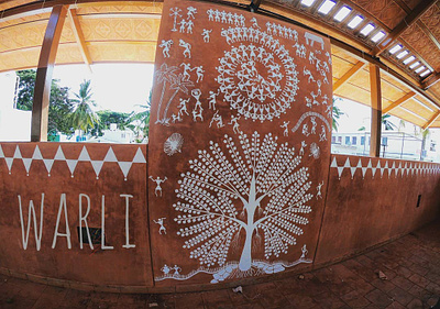 Warli painting, Mumbai, India graffiti graphic design india mural warli