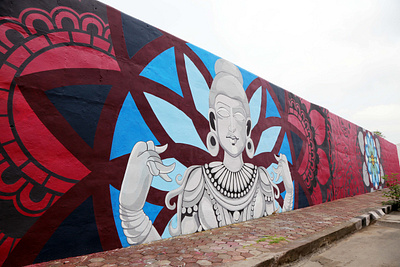 Mandala street art, Indore, India graffiti graphic design india mandala mural streetart