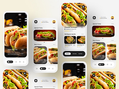 The Boss Circle: Premium Hot Dog Food Delivery App app background branding burger business delivery design fast food food french fries graphic design hamburger illustration logo mobile smartphone typography ui ux vector