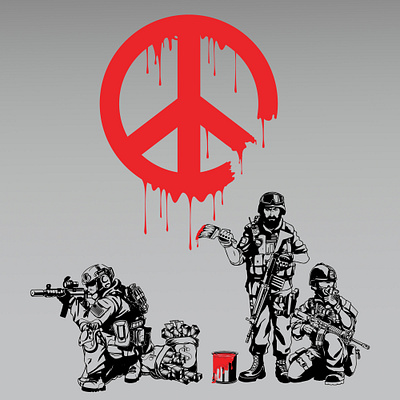 Peace? banksy branding design graphic design illustration logo logo design poster tee shirt