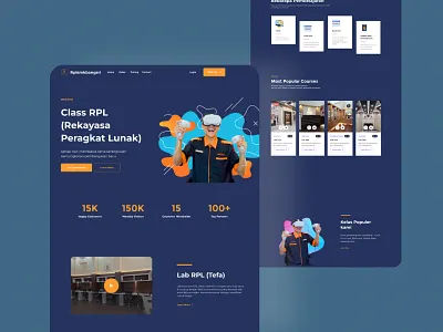 E-learning Landing Page UI design designer elearning landing page ui ui ux uiux user experience user interface