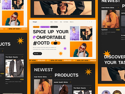 Fashion Landing Page bold brutalism clean design fashion landing page layout typography ui ux vibrant website whitespace