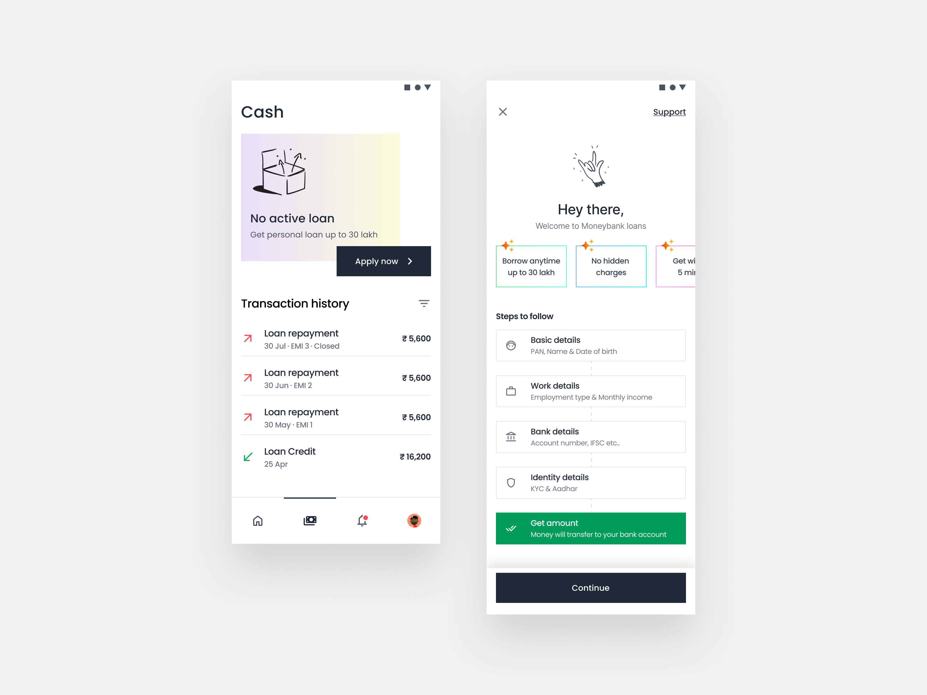 Money lending mobile application adobexd android design figma illustration logo ui user experience user interface ux